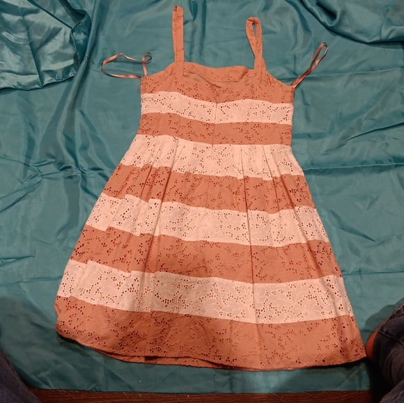 LOFT Brown and Cream  Sleeveless Sundress Size 4 Semi New - Picture 5 of 5